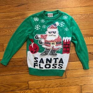 Santa Floss Green Sweater